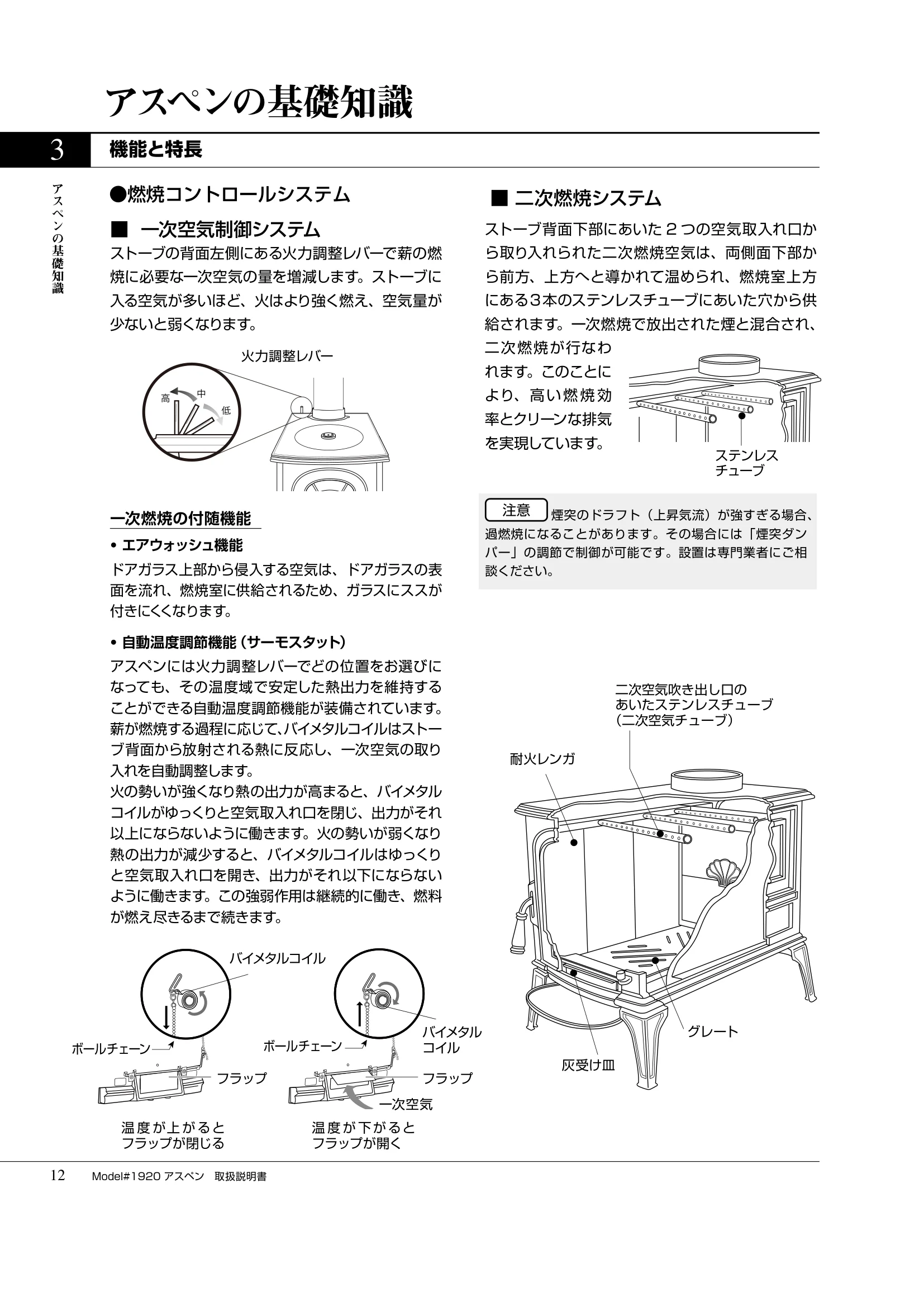 バーモントキャスティングス ASPEN（2019年版） 取扱説明書 12ページ目