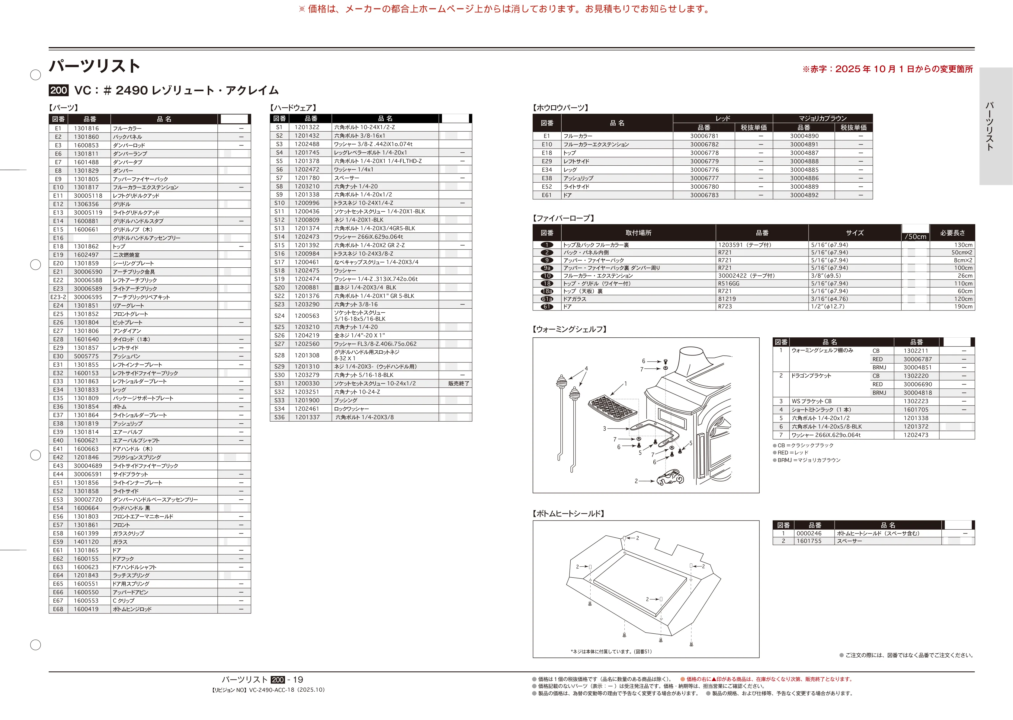 バーモントキャスティングス PARTS SOUGOU 2025 10 技術資料 19ページ目