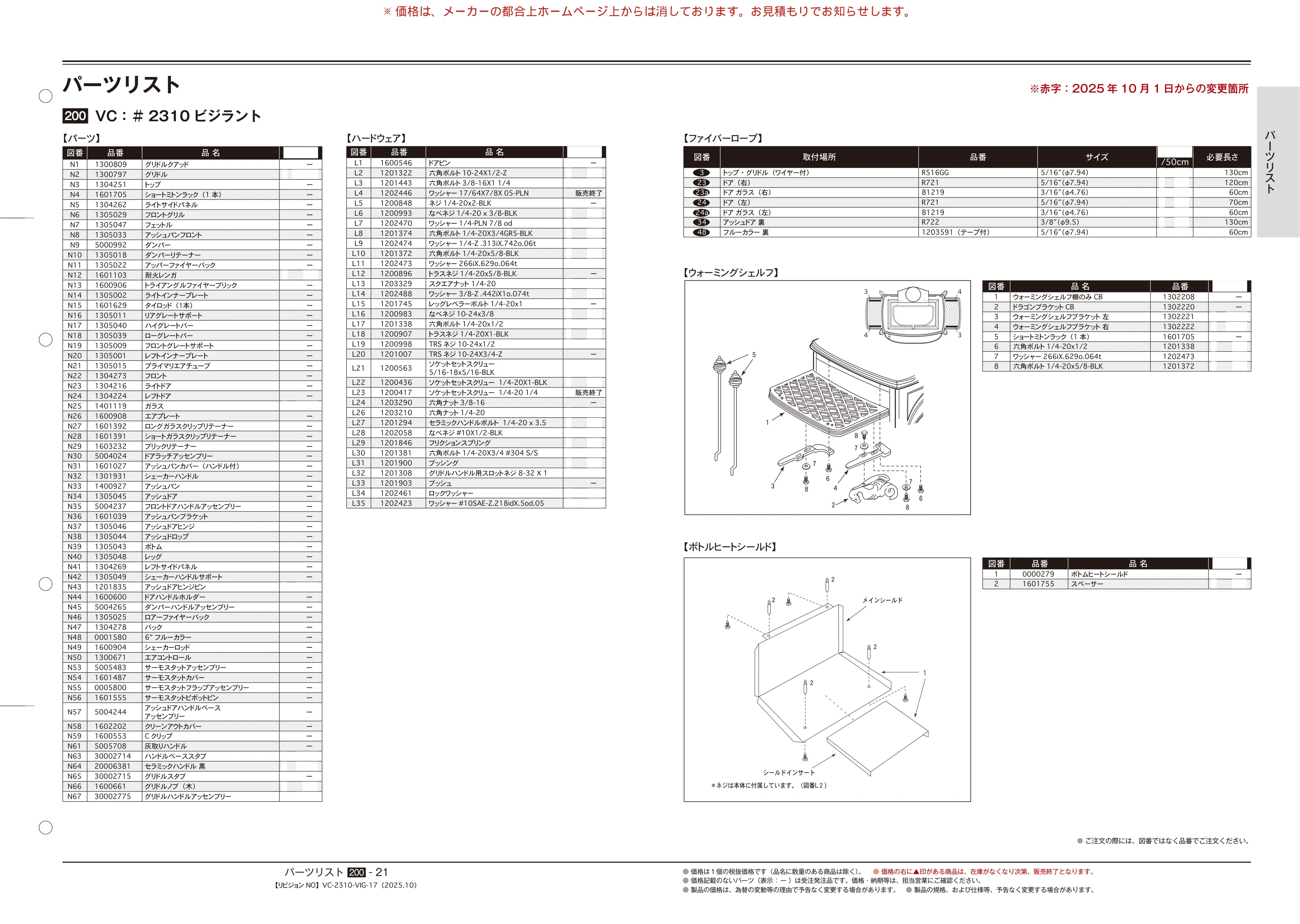 バーモントキャスティングス PARTS SOUGOU 2025 10 技術資料 21ページ目