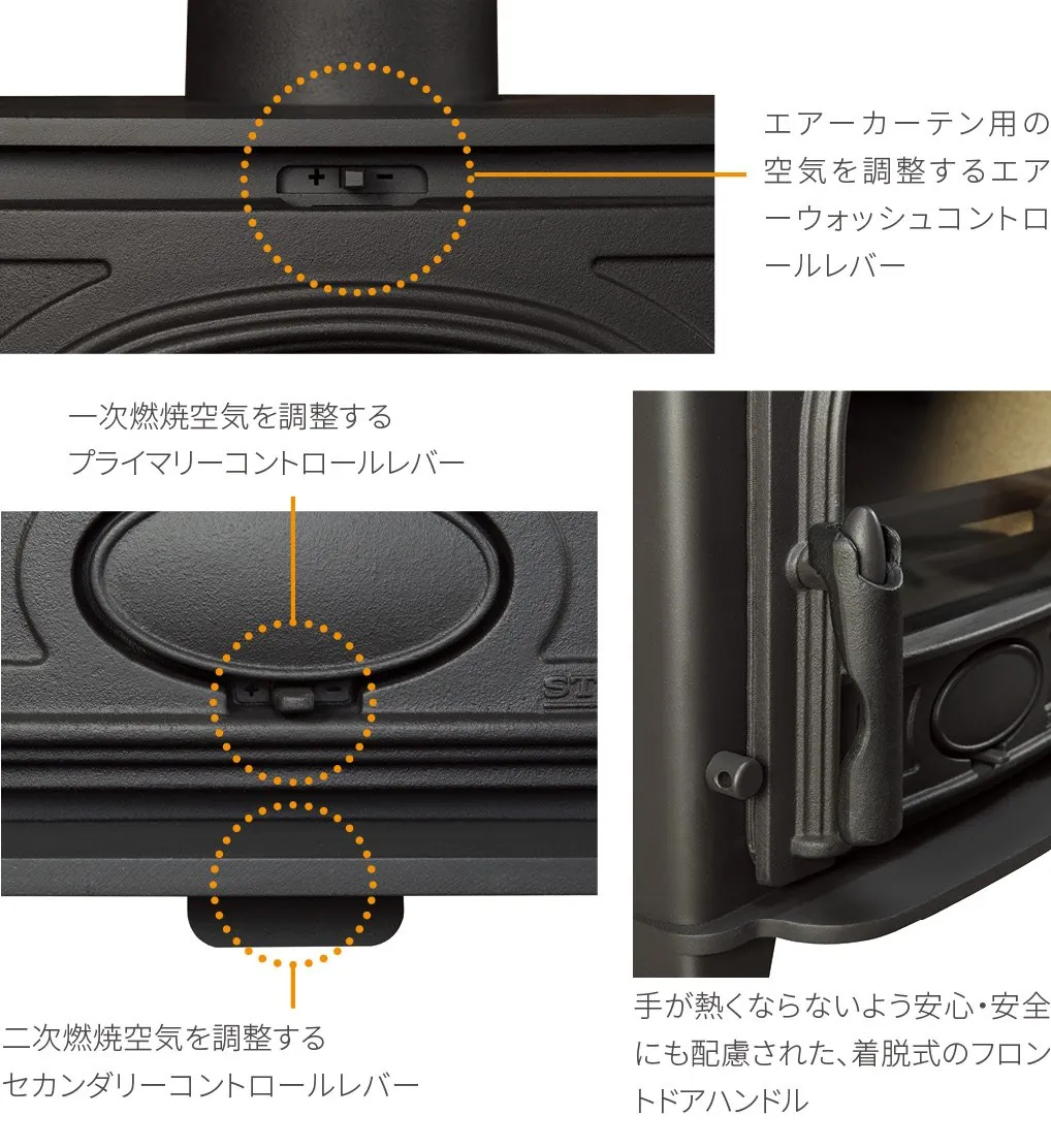 ストックトン11 給気コントロール（写真：Stovax）