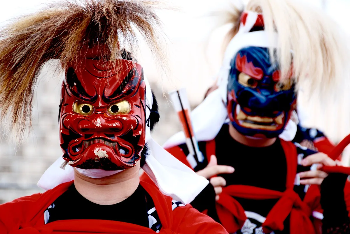 祭りで使われる鬼面（オニマスク）