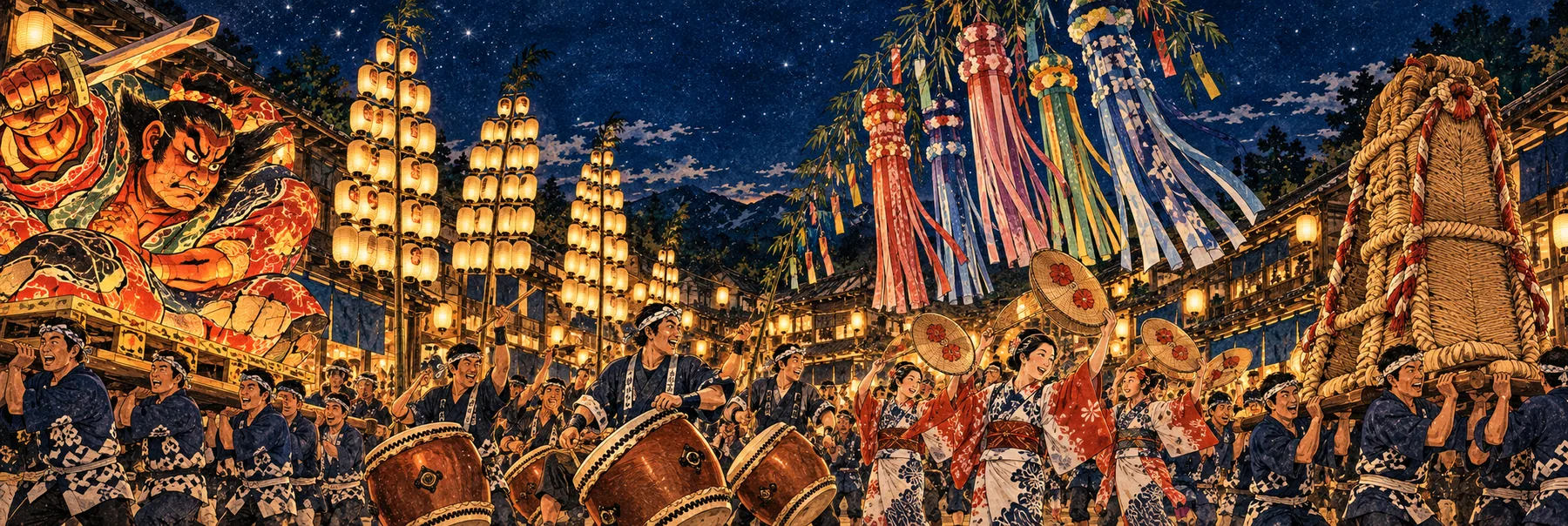 東北の祭りをつなぐ横絵巻
